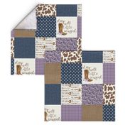 Western//Sleep well little cowgirl - wholecloth cheater quilt purple