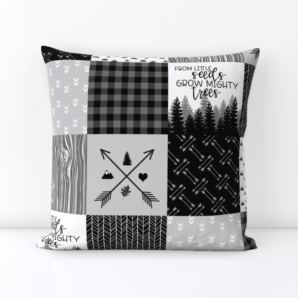 Mighty trees/Move Mountains - wholecloth cheater quilt 