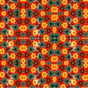 Kaleidoscope in red, orange, blue green, teal and yellow