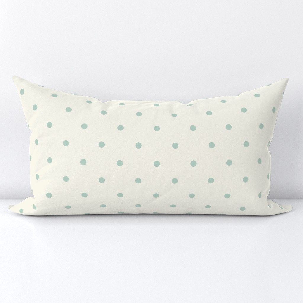 Small Dot- Aqua, Ivory