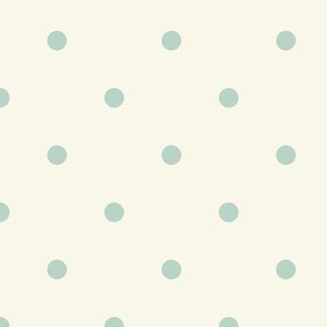 Small Dot- Aqua, Ivory