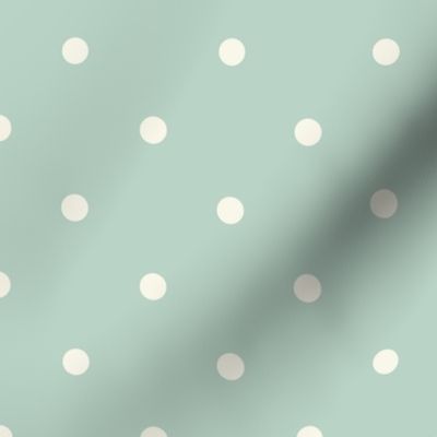 Small Dot - Ivory,  Aqua