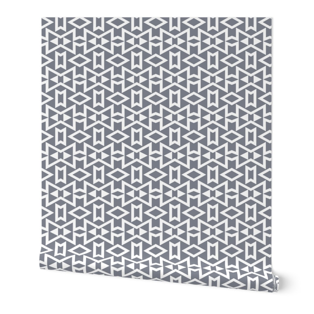 Tribal Triangles Geometric  - Cool Grey