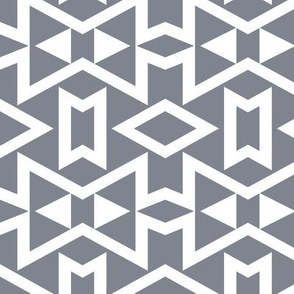 Tribal Triangles Geometric  - Cool Grey