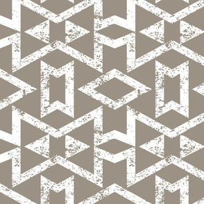 Tribal Triangles Geometric Textured - Warm Grey