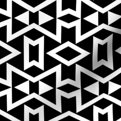 Tribal Triangles Geometric -Black & White