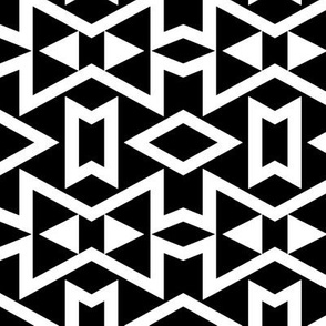 Tribal Triangles Geometric -Black & White