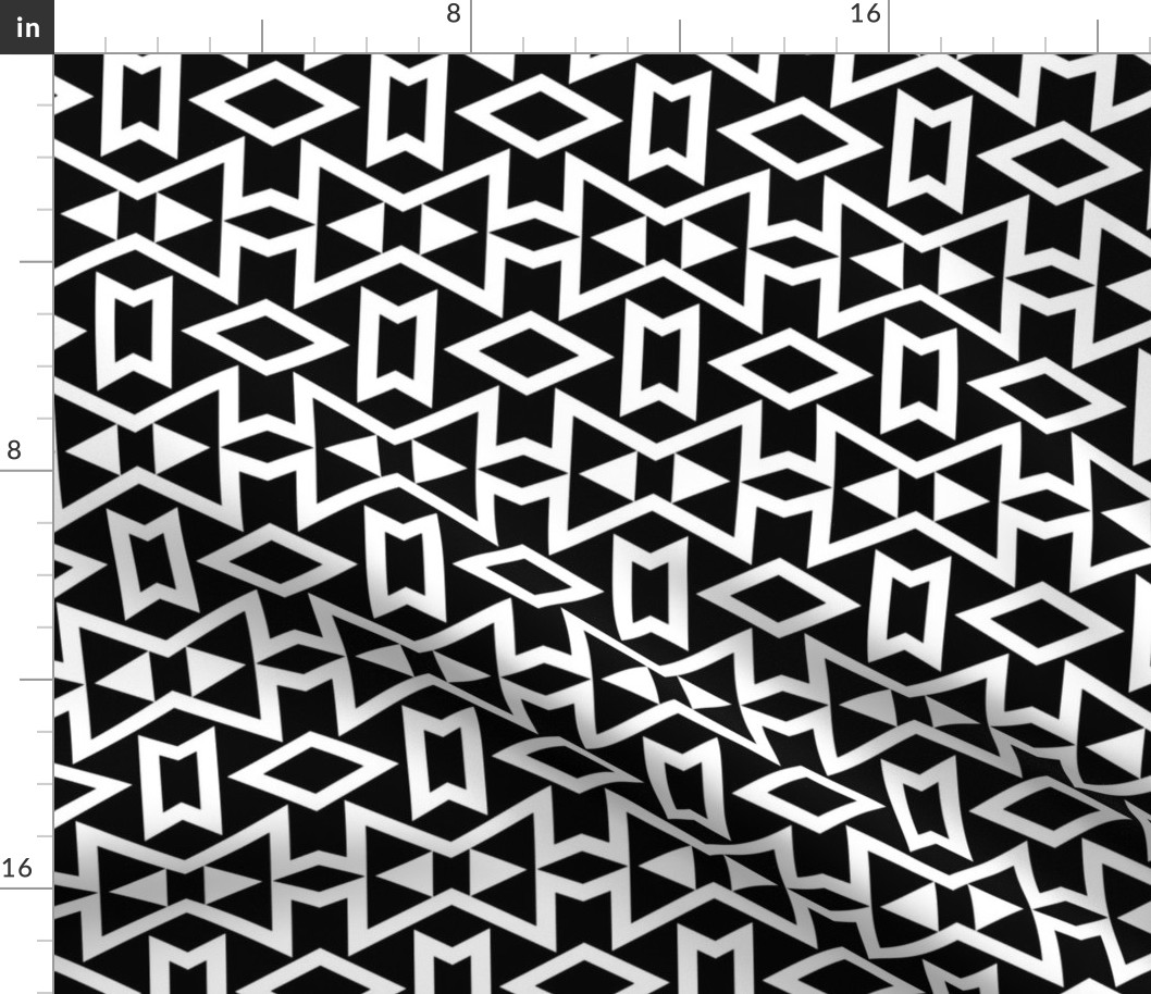 Tribal Triangles Geometric -Black & White