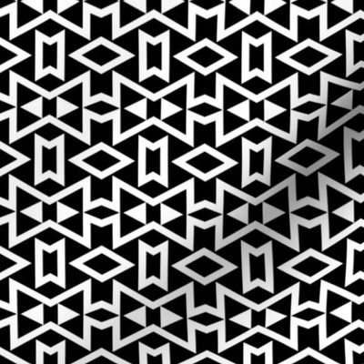 Tribal Triangles Geometric Small -Black & White