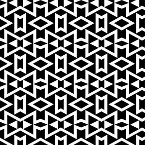 Tribal Triangles Geometric Small -Black & White