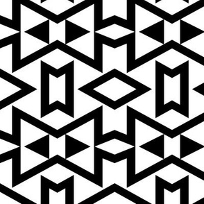 Tribal Triangles Geometric - Black & White