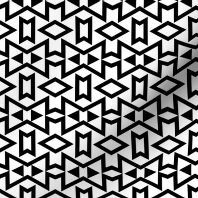 Tribal Triangles Geometric Small -Black & White