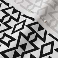 Tribal Triangles Geometric Small -Black & White