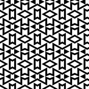 Tribal Triangles Geometric Small -Black & White