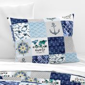 Nautical//Adventure Awaits - Wholecloth Cheater Quilt