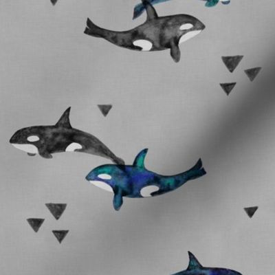 Orcas on Grey (small)