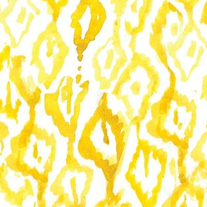 Abstract Modern Yellow Watercolor Diamonds Pattern