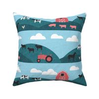 farm themed fabric rolling hills 