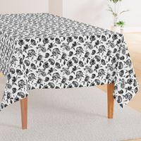 Frida Black and White Painted Floral Modern Pattern