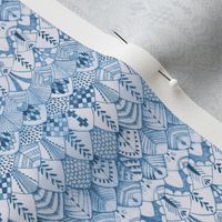 Tribal Owl Feather Delft Blue // small