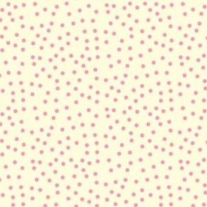 Twinkling Pink Dots on Magnolia Cream - Medium Scale