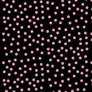 Twinkling Pink Dots on Deep Black - Medium Scale