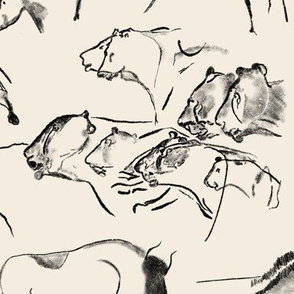 Chauvet Cave Art on Lime White // Large