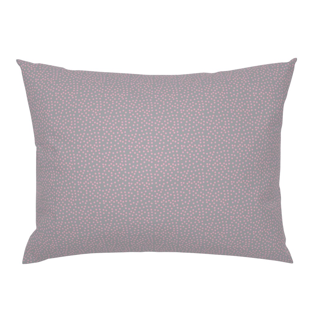 Twinkling Pink Dots on Mystic Grey - Medium Scale