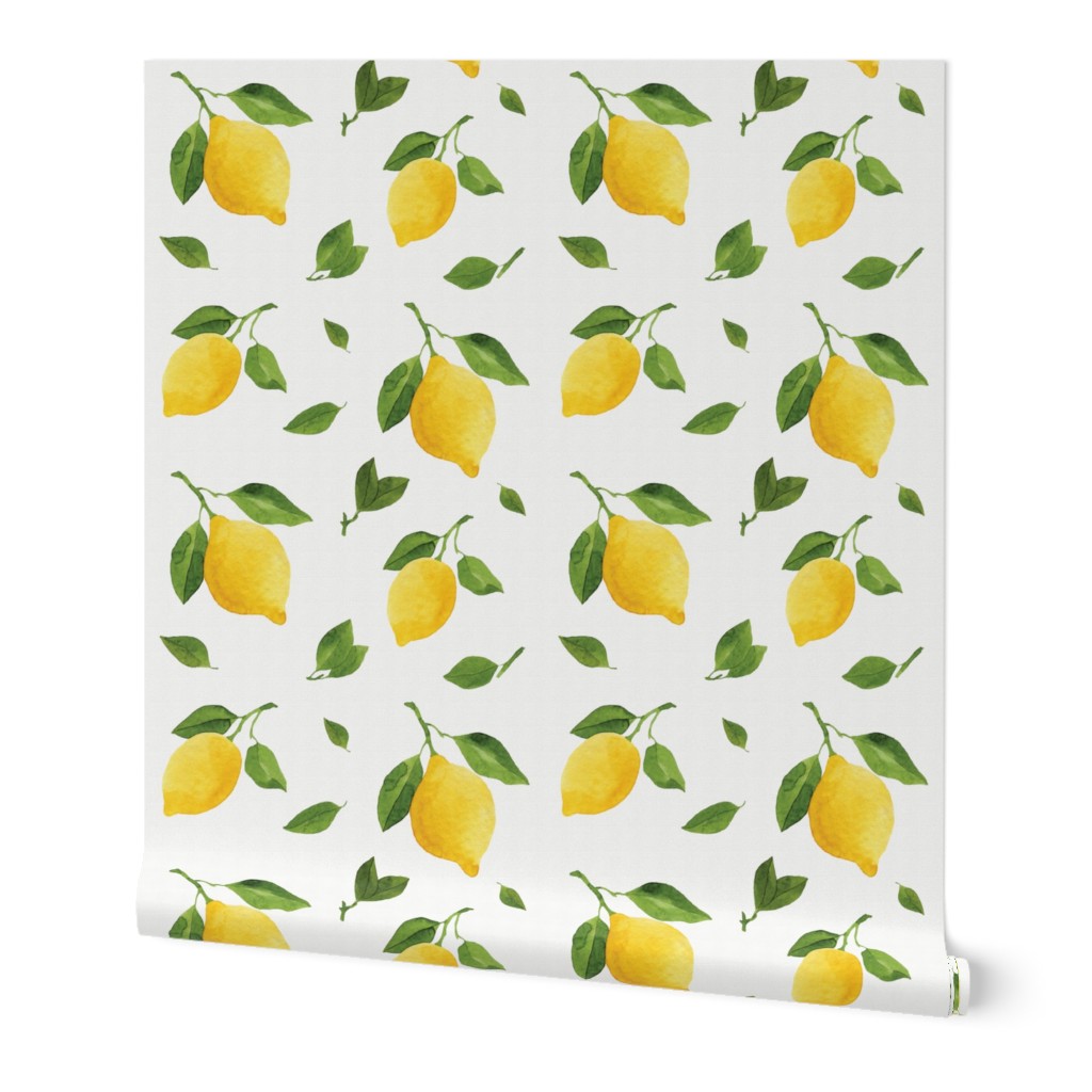 Watercolor Lemons Seamless Pattern