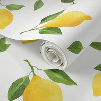 Watercolor Lemons Seamless Pattern