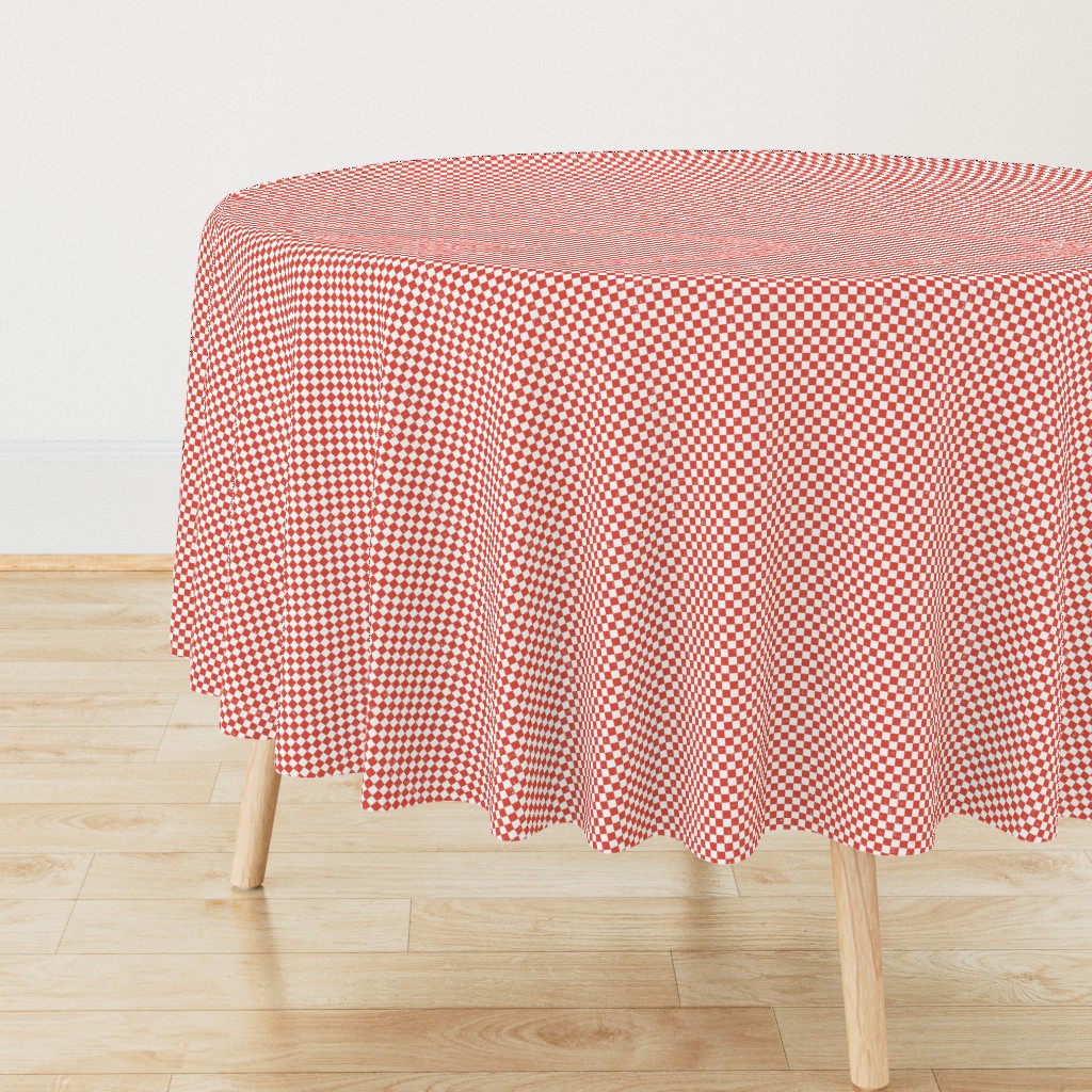 Gingham - Distressed Red & White