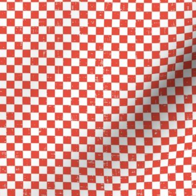 Gingham - Distressed Red & White