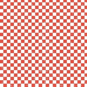 Gingham - Distressed Red & White