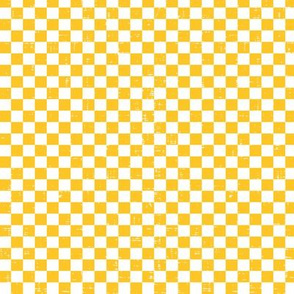 Gingham - Distressed Yellow & White