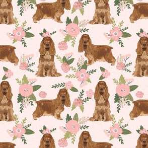 cocker spaniel pet quilt d collection floral coordinate dog breed fabric