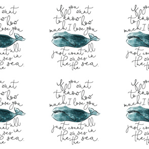6 loveys: teal whale // if you want to know how much I love you // no lines