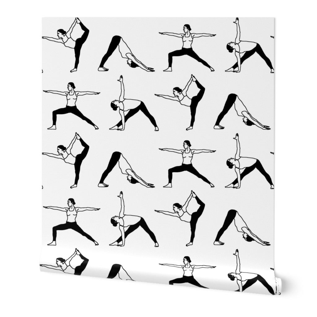 Vector set of yoga poses isolated on white background Wall Mural | Buy  online at Europosters