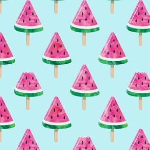 watermelon popsicles - pink on blue