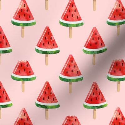 watermelon popsicles - red on pink