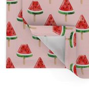 watermelon popsicles - red on pink