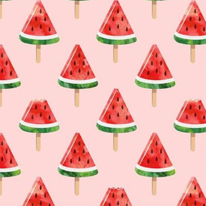 watermelon popsicles - red on pink