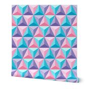 Geodesic Jumble (Pink, Lavendar and Blue)