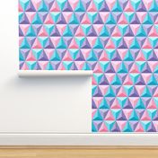 Geodesic Jumble (Pink, Lavendar and Blue)