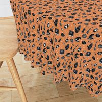 Witchy fabric on orange