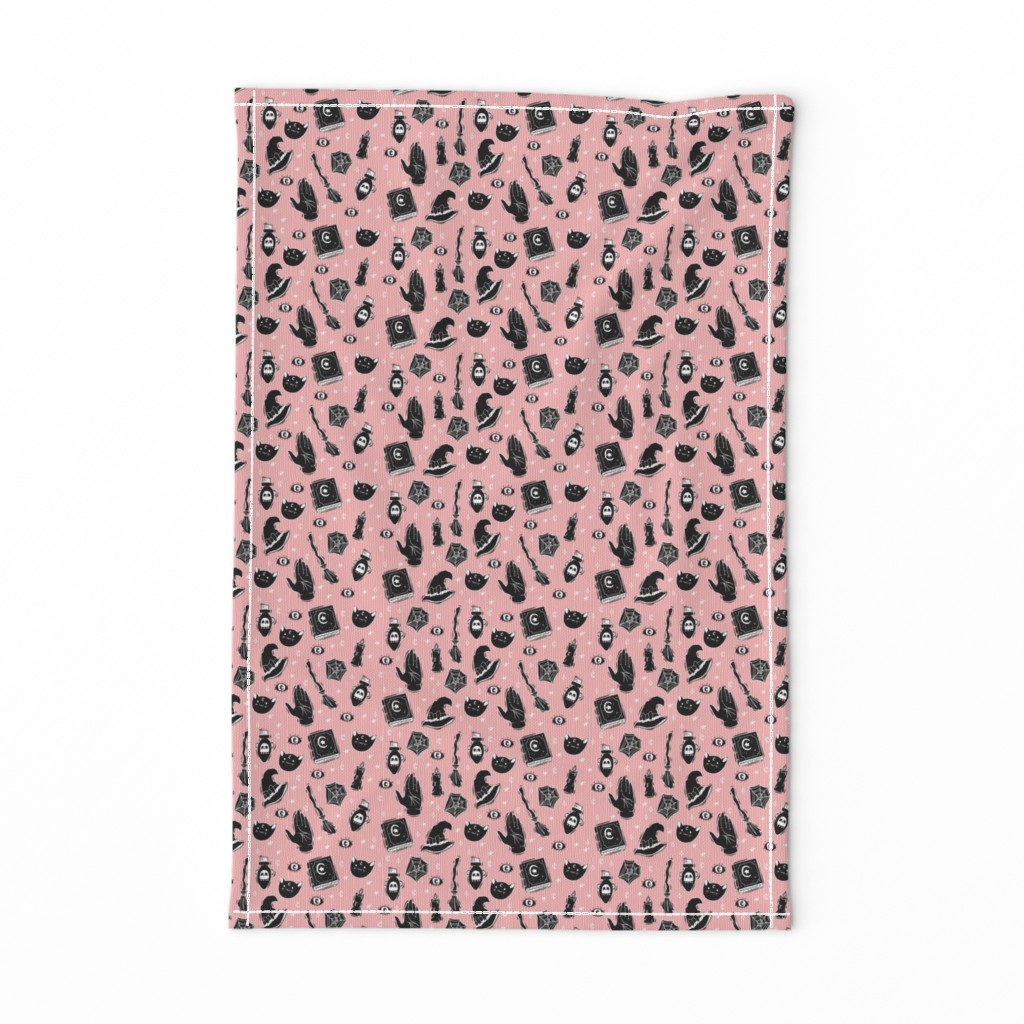 Witchy Pattern on Pastel Pink