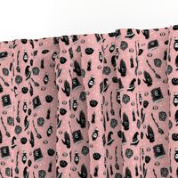 Witchy Pattern on Pastel Pink