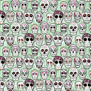 Sugar Skulls green