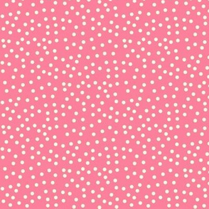 Twinkling Creamy Dots on Rosy Pink - Large Scale