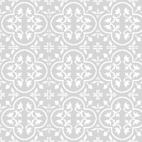 White on greige reverse moroccan tile