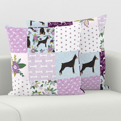 doberman pinscher pet quilt  c cheater quilt dog breed nursery collection 